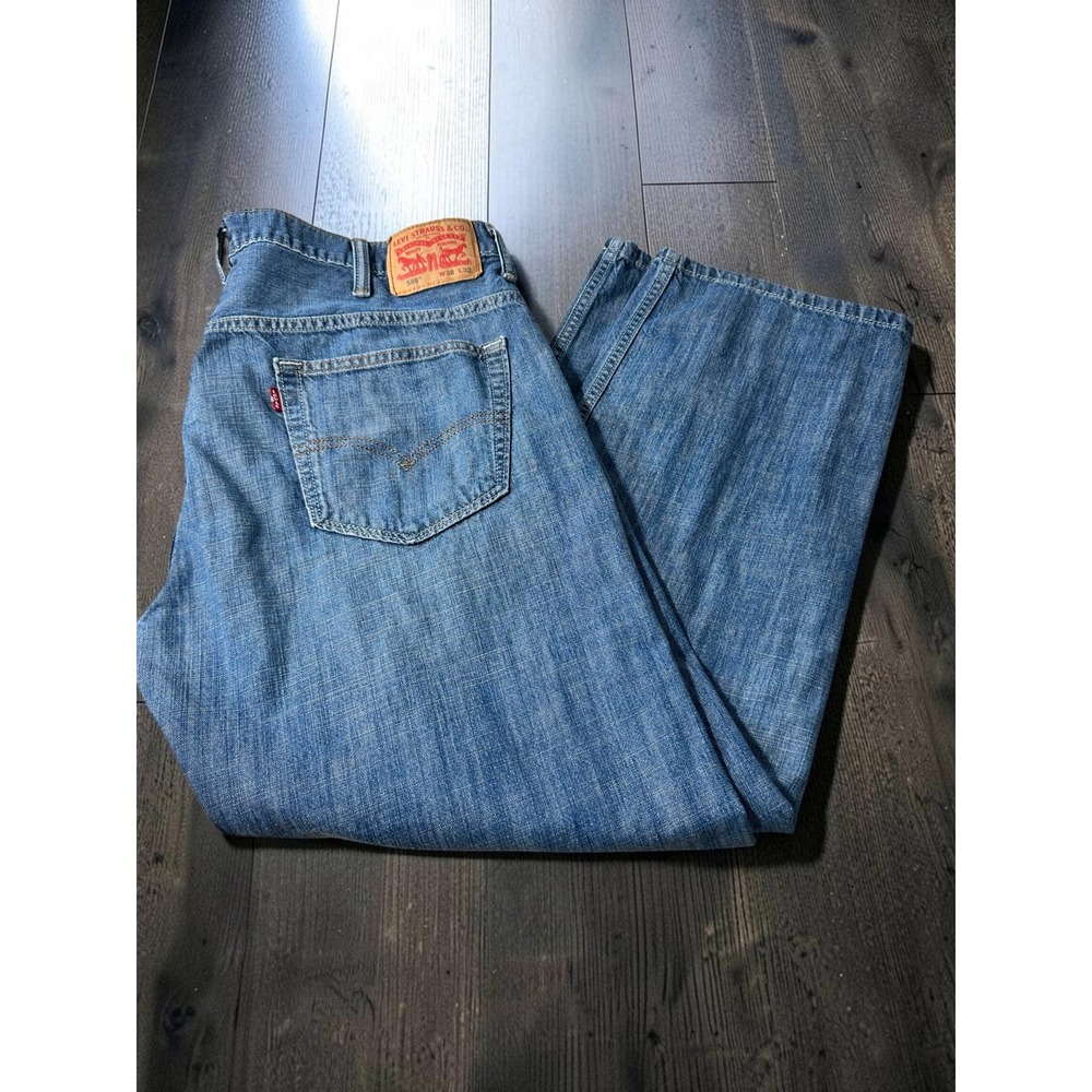 Levis 569 Loose Straight Leg Jeans Mens 38x32 Med Wash Blue Denim - Picture 3 of 11